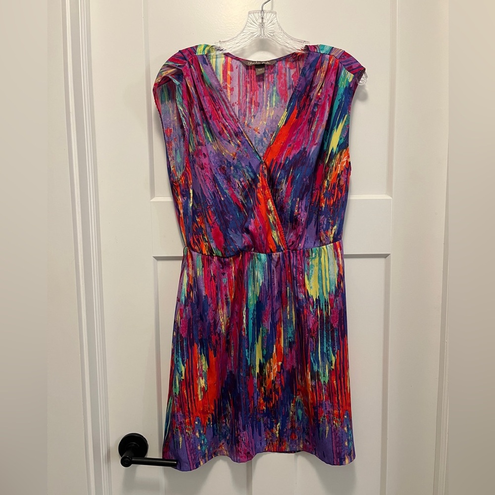 Small Charlie Jade V-neck Abstract Mini Dress